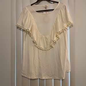 Umgee cream Alden top. Size large. New with tags!